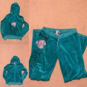 Juicy couture teal velour tracksuit